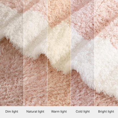WRENSONGE Throw Blanket Cationic Dyeing Pink Soft Cozy Fluffy Warm Hand Made Throw Blankets for