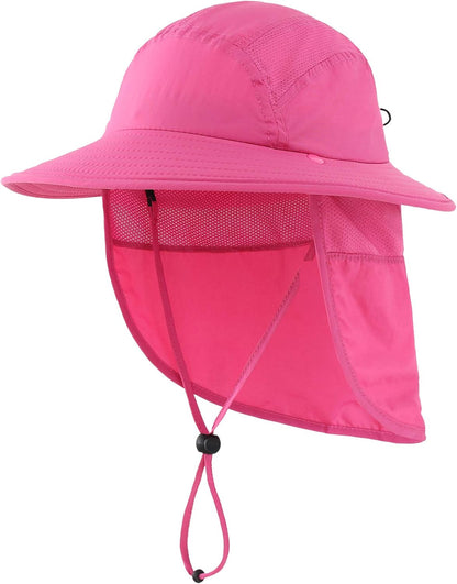 Home Prefer UPF 50+ Boys Sun Hat with Neck Flap Wide Brim Summer Beach Bucket Hat for Boys Girls