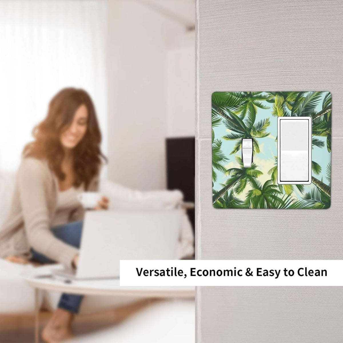Summer Sky Coconut Palms Trees Green Plants Leaf Outlet Covers 1 Toggle 1 Rocker Combination