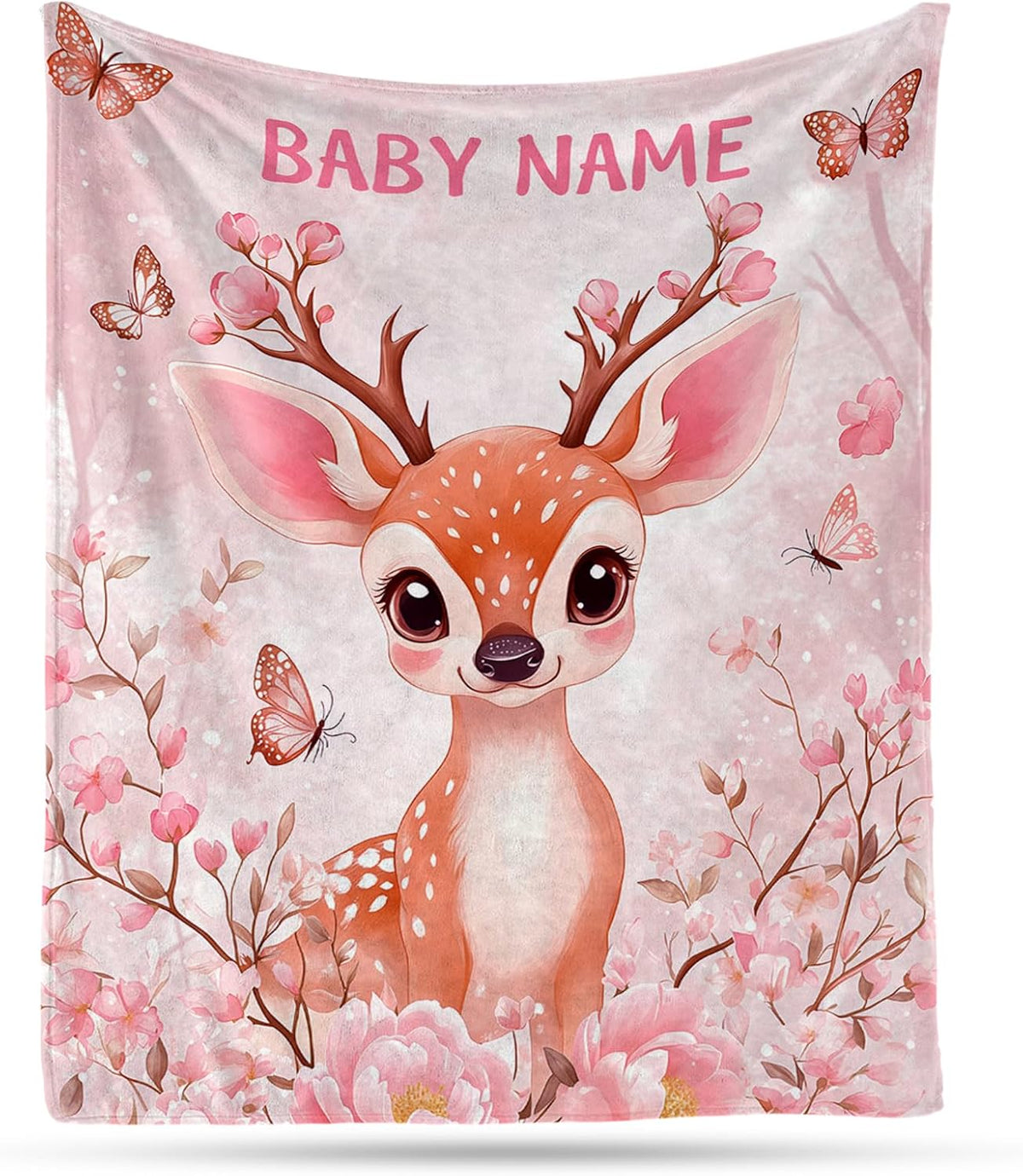 Ship Next Day, Personalized Baby Blanket – Printed in USA, Custom Baby Blanket for Boys & Girls