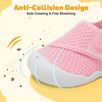 FEETCITY Baby First Walking Shoes Wide Baby Shoes Infant Sneakers Newborn Crib Shoe Barefoot
