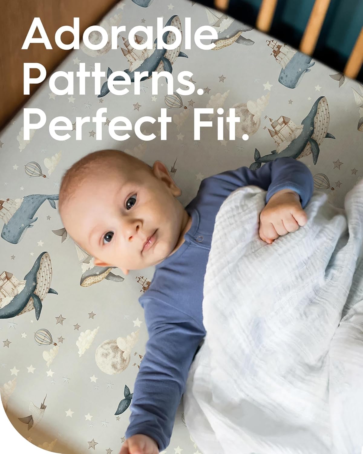 Premium Fitted Baby Boy Crib Sheets for Standard Crib Mattress - Ultra-Soft Jersey Knit Crib