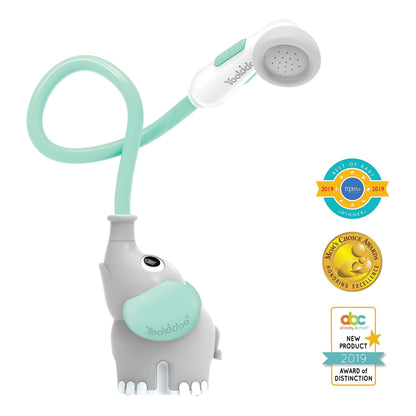 Yookidoo Baby Bath Shower Head - Elephant Water Pump and Trunk Spout Sprayer - One Handed Flow