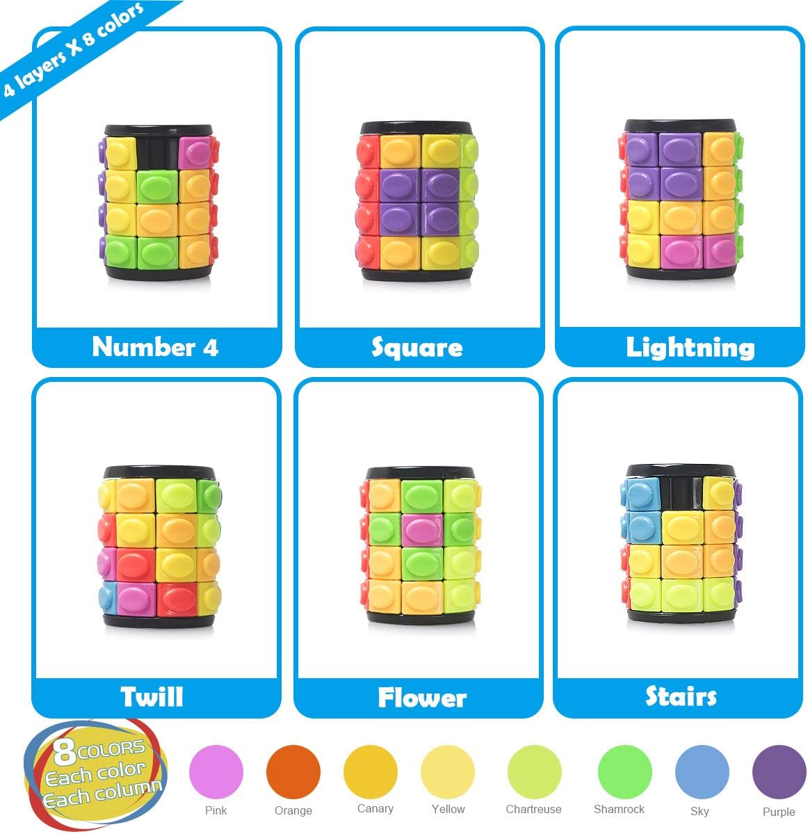 R.Y.TOYS Rotate and Slide Puzzle-Design Patent,Fidget Toys(Restore Order/Create Patterns) 8