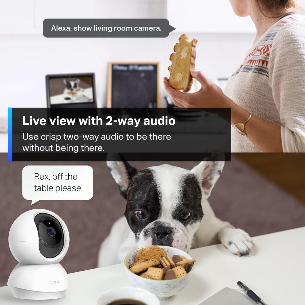 Tapo TP-Link 2K Pan/Tilt Security Camera for Baby Monitor, Dog Camera w/Motion Detection and