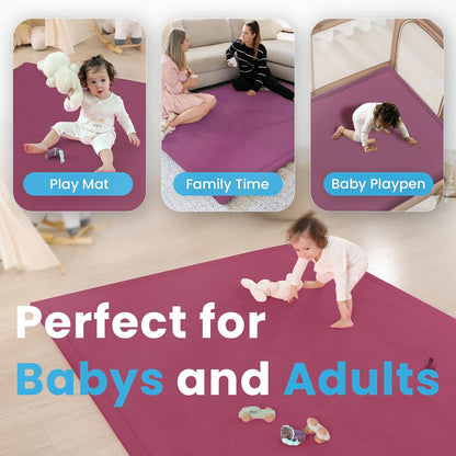 Ultra Soft Baby Play Mat,1.3" Thick Elasti-Foam Tummy Time Mat for