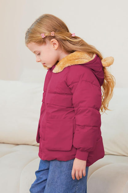 TUONROAD Baby Girls Coats for 6 Months-5 Years Toddlers Boy Winter Jacket Warm Bear Hooded Outdoor
