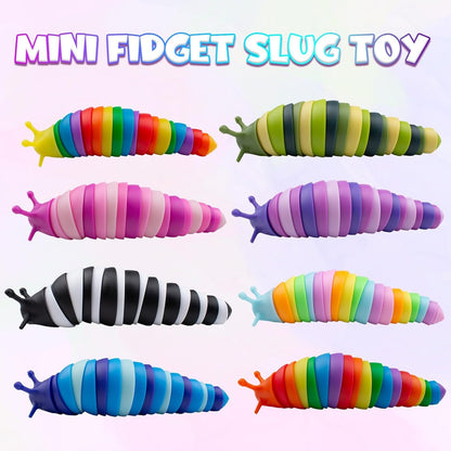 Cevioce 8 PCS Fidget Toys Slug for Adults Anxiety Sensory Toys for Party Favors Toddler Fidget Toys