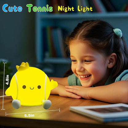 DREAMING MY DREAM Tennis Night Light,LED Squishy Novelty Night Lamp,2 Levels Dimmable Nursery