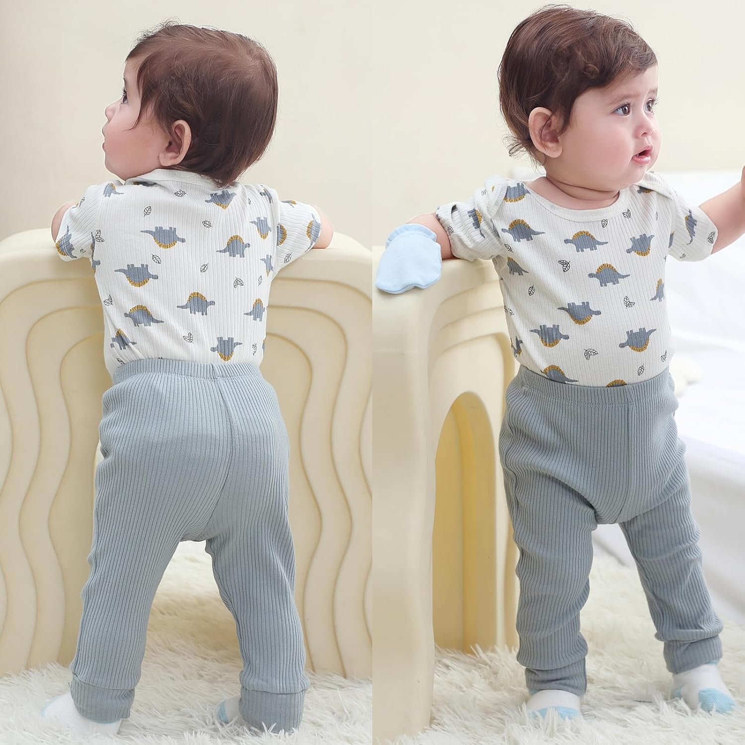 Baby Bodysuit and Pant Sets Ribbed Romper Soft Newborn Boy Girl Clothes Outfits Layette Gift Set