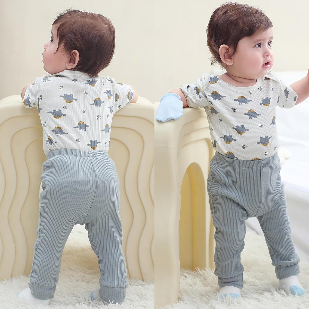 Baby Bodysuit and Pant Sets Ribbed Romper Soft Newborn Boy Girl Clothes Outfits Layette Gift Set