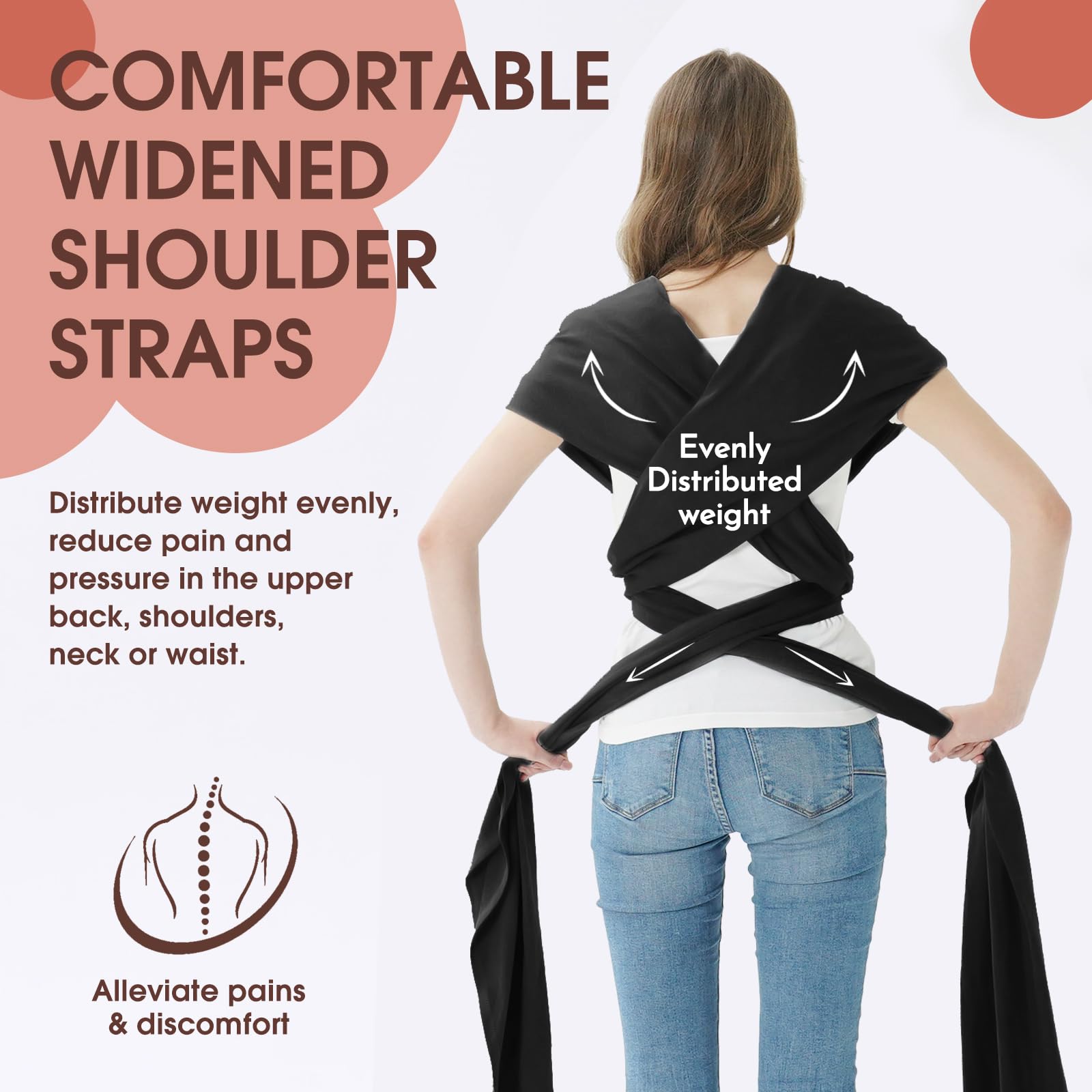 Acrabros Baby Wrap Carrier,Hands Free Baby Carrier Sling,Lightweight,Breathable,Softness,Perfect