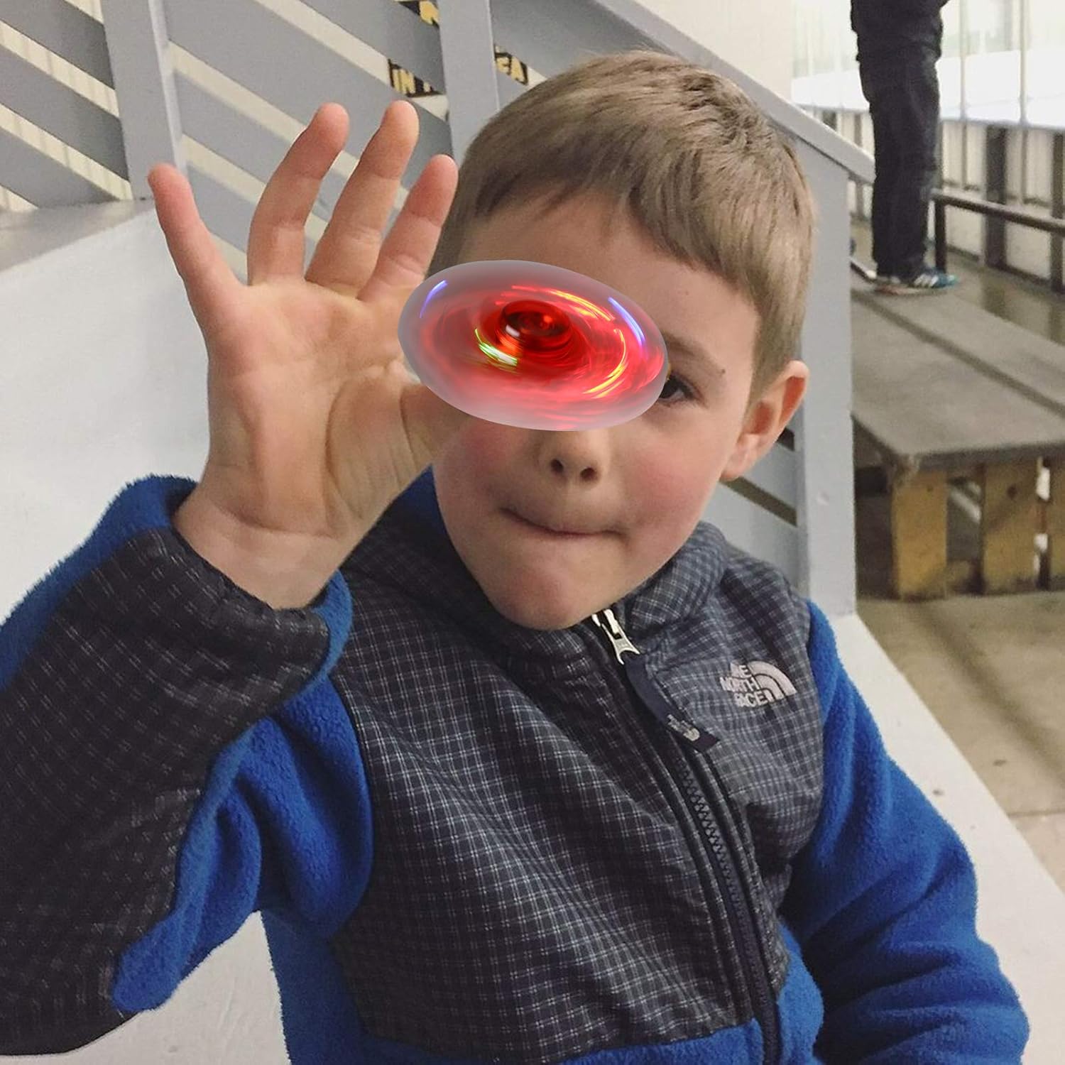 SCIONE LED Fidget Spinners, Light Up Sensory Fidget Toys for Kids, Glow in The Dark Toys for Kids