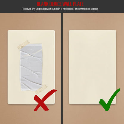 ENERLITES Screwless Blank Wall Plate, Child Safe Blank Device Outlet Cover, Standard Size, 1-Gang