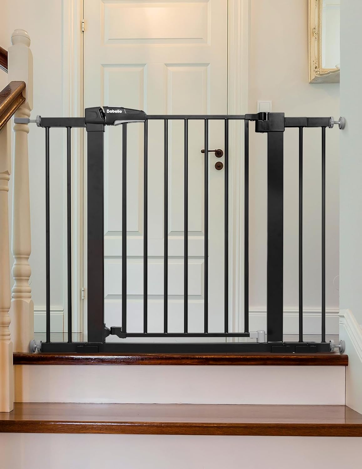 Babelio Baby Gate for Doorways and Stairs, 26-40" Auto Close Dog Gate, Easy-Install Pressure