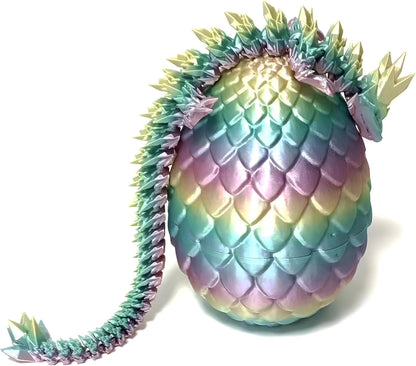 3D Printed Dragon Egg,Mystery Crystal Dragon Fidget Toys,Articulated Dragon,Home Desk Decor Easter