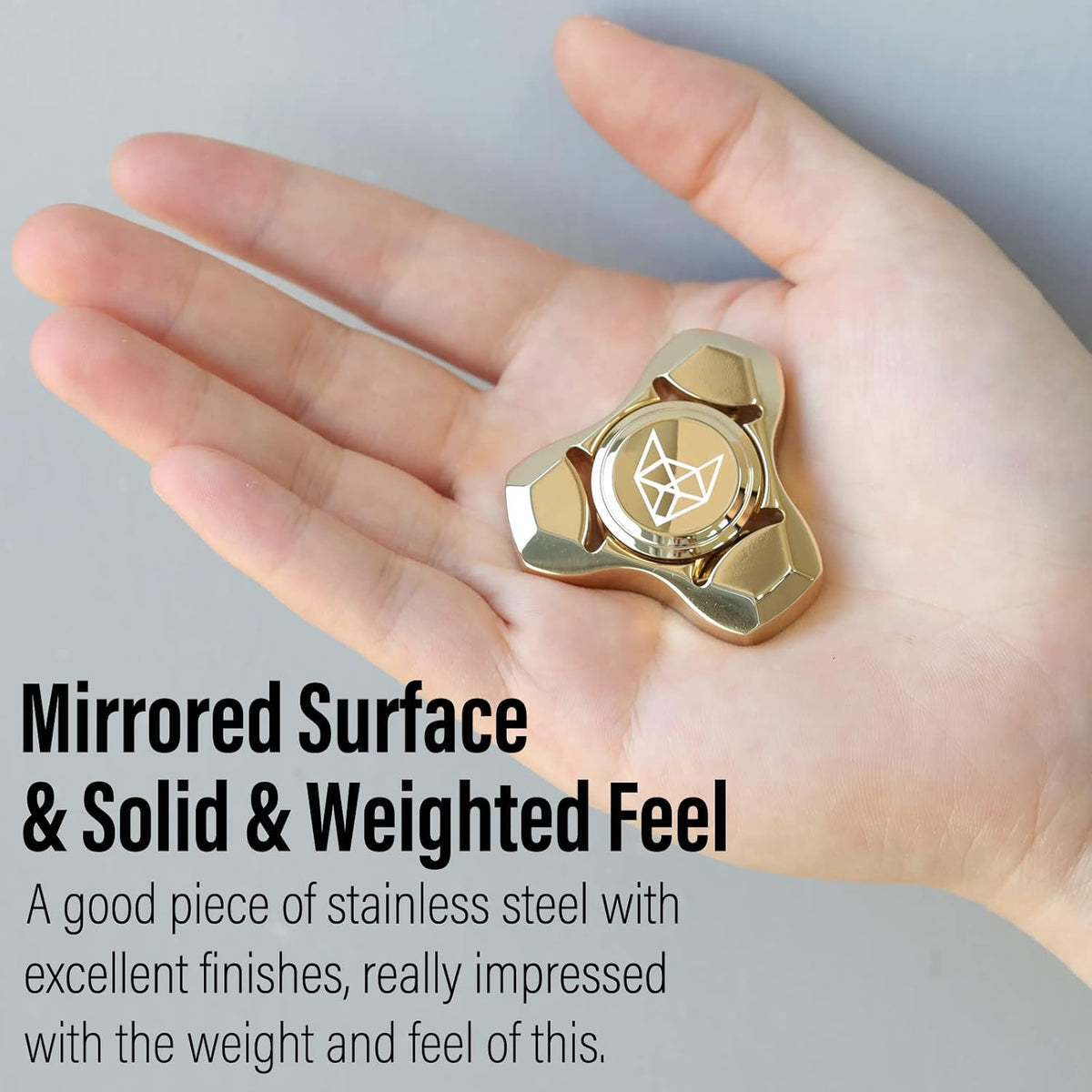 FREELOVE Metal Fidget Spinner, Stainless Steel Heavy, Long Spinning Toys, Cool Silent, Small Mini