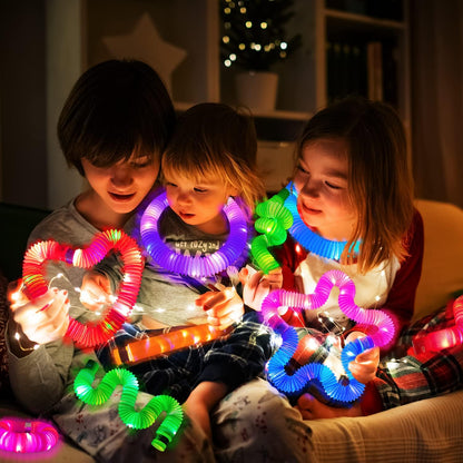 Light Up Pop Tubes for Kids 6 PCS, Halloween Glow Sticks Party Favors for Toddlers, Neon LED
