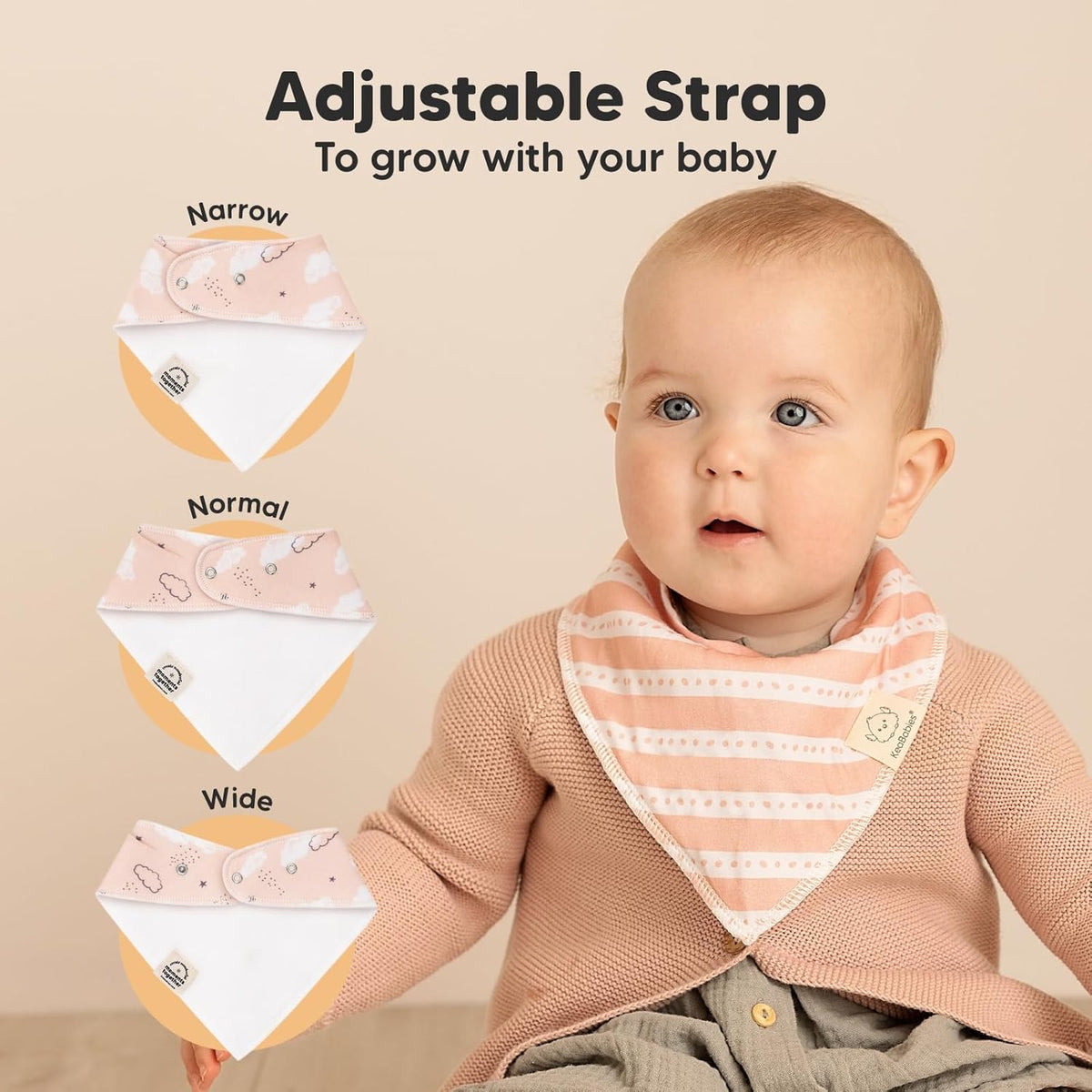 8-Pack Organic Baby Bandana Bibs for Girls - Super Absorbent Triangle Baby Bibs for Drooling and