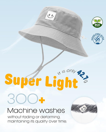 FURTALK Baby Sun Hat Smile Face Toddler Boys Girls Bucket Hat 0-5 Years Kids UPF 50+ Sun Protection