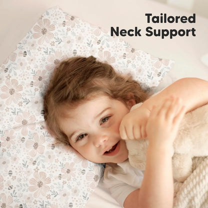 KeaBabies Toddler Pillow with Pillowcase, Jumbo 14X20 - Soft Organic Cotton Toddler Pillows for