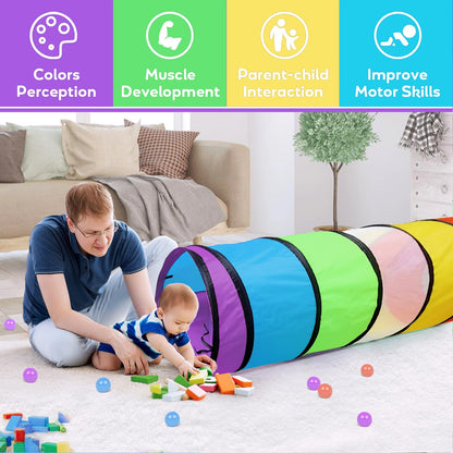 Kids Play Tunnel for Toddlers,Pop Up Crawl Through Tunnel Play Tent for Baby Infant Children or