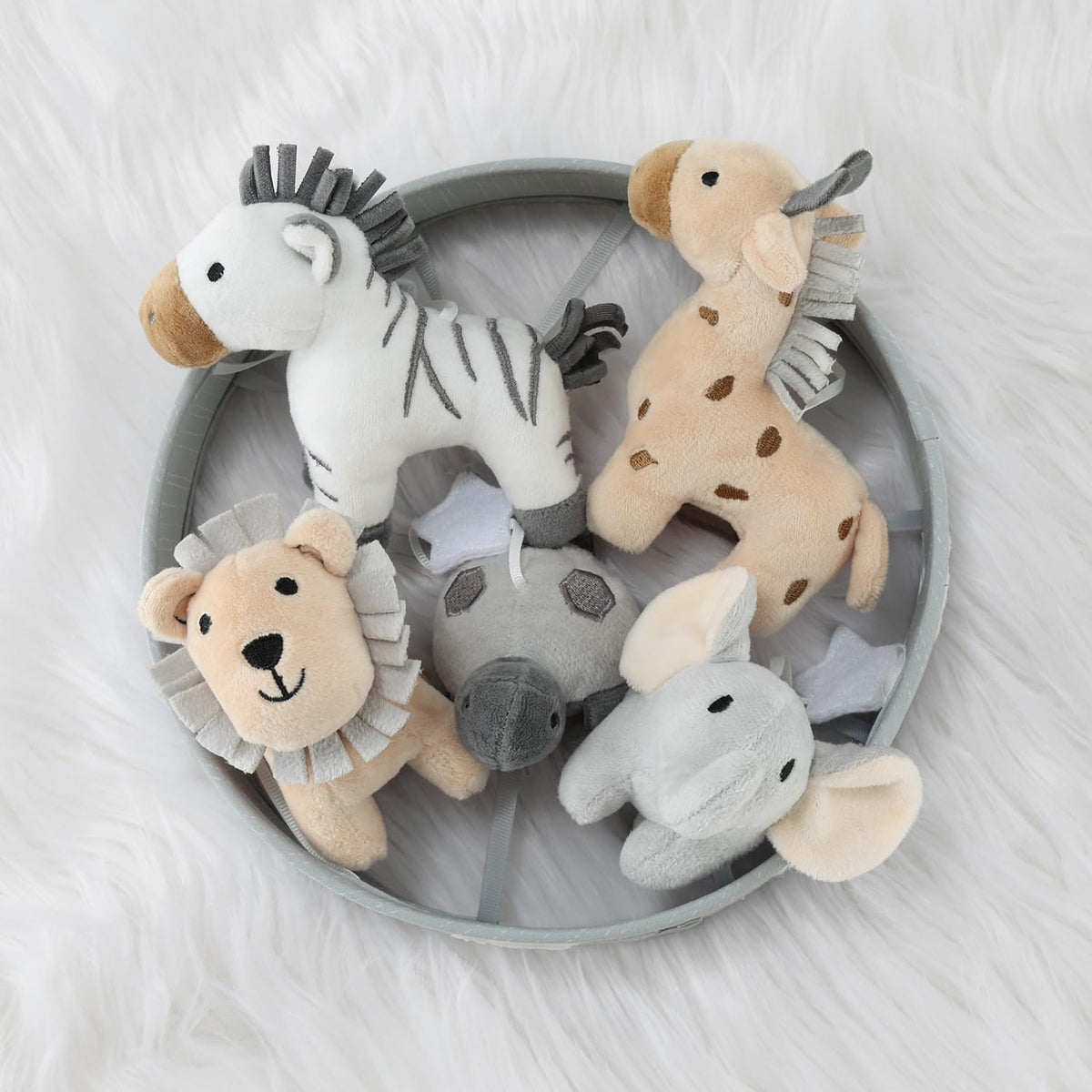 The Peanutshell Crib Mobile for Boys or Girls - Grey Musical Baby Crib Mobile with 12 Lullabies