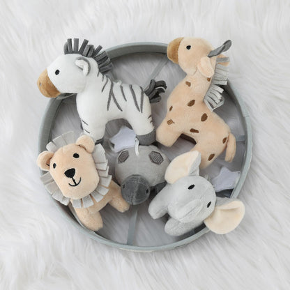 The Peanutshell Crib Mobile for Boys or Girls - Grey Musical Baby Crib Mobile with 12 Lullabies