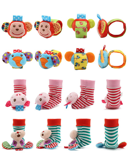 Wrist Rattles Foot Finder Rattle Toy for 0-4 Months Baby, Feet Leg Ankle Socks Arm Hand Bracelet