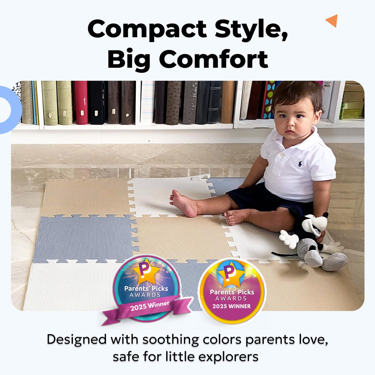 MioTetto Baby Play Mat, Comfortable Playtime Mat – Portable Foam Floor Tiles, Safe Baby mat for