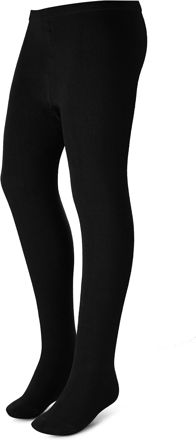 Kids, Girls thin Ribbed Cotton tights, Comfy, Soft Flat Tights Made from Breathable cotton| Great