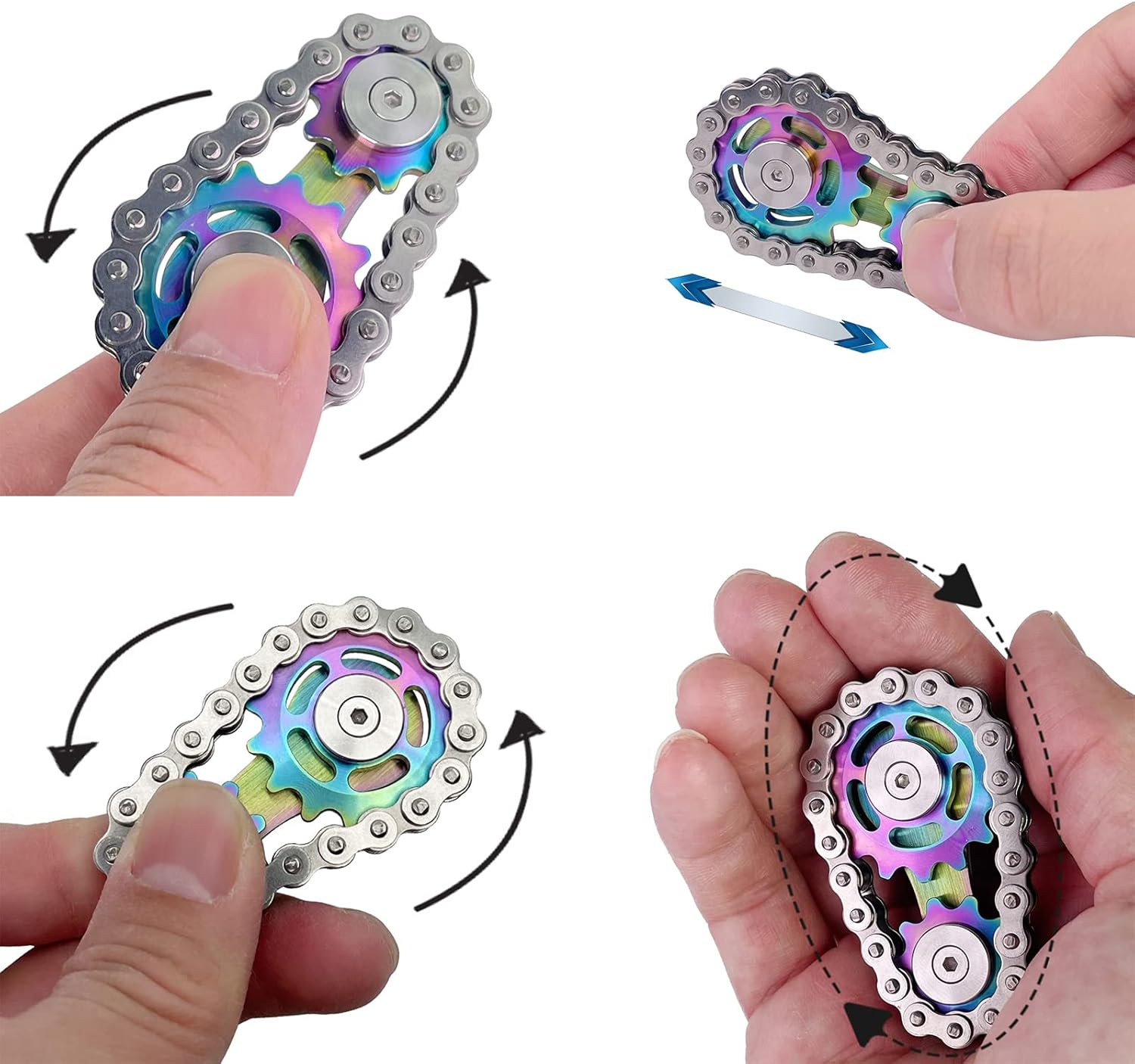 Chain Gear Fidget Spinner, Metal Sprocket Chain Fidget Toy, Stress Anxiety Relief Fidget Toy, Bike