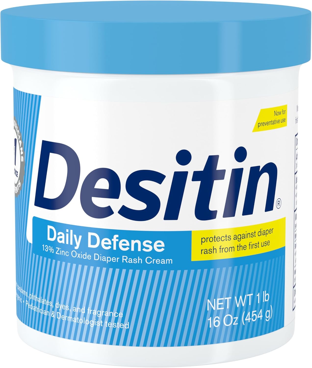 Desitin Daily Defense Baby Diaper Rash Cream with 13% Zinc Oxide, Barrier Cream to Treat, Relieve &
