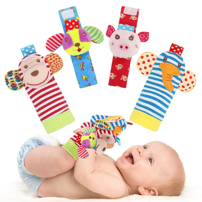 Soft Baby Rattle Toys Foot Finder Socks Wrists Rattles, Ankle Leg Hand Arm Bracelet Activity