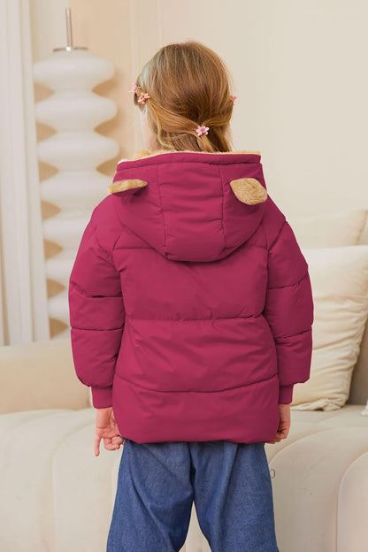 TUONROAD Baby Girls Coats for 6 Months-5 Years Toddlers Boy Winter Jacket Warm Bear Hooded Outdoor