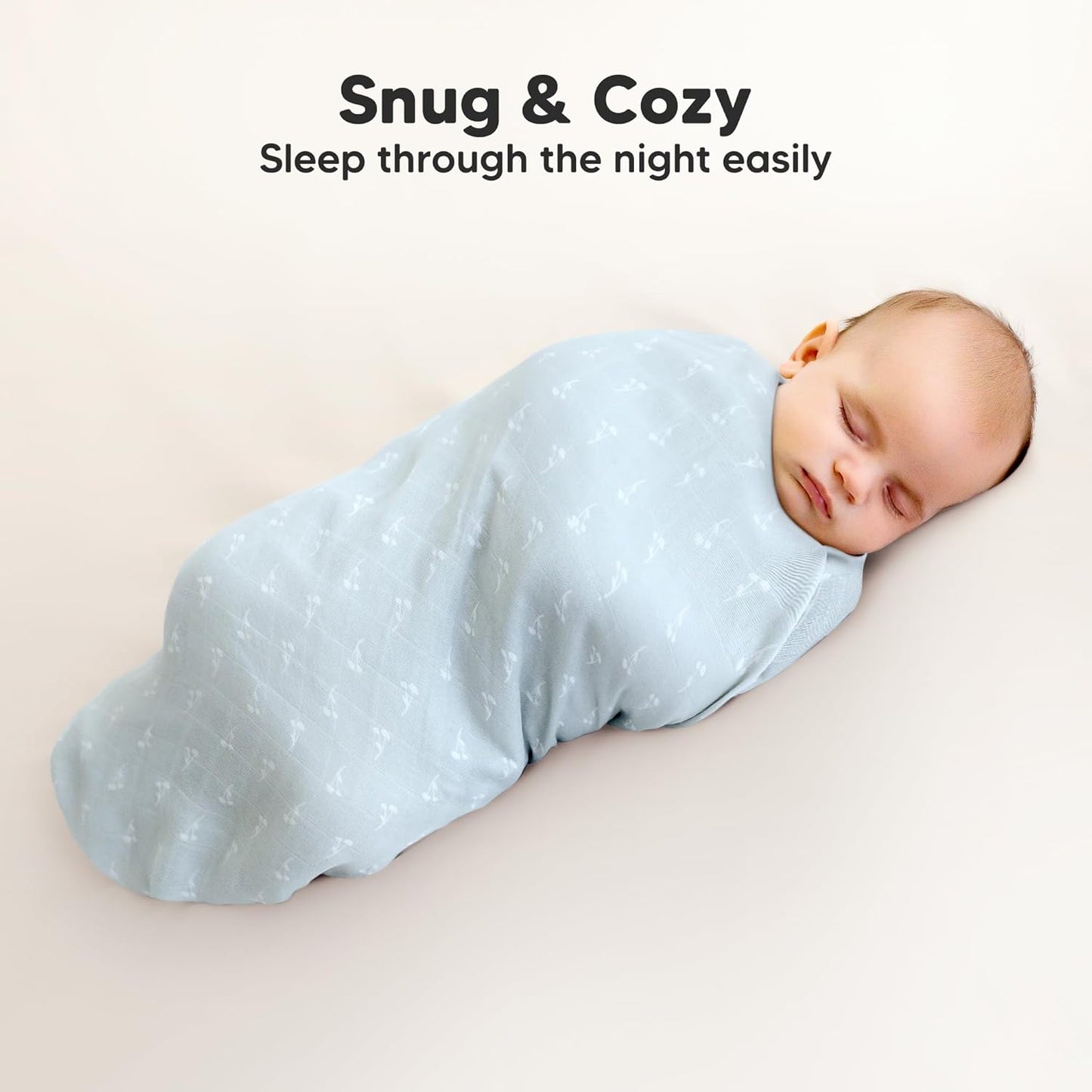 4-Pack Muslin Swaddle Blankets for Boys, Girls - Organic Baby Swaddles for Newborns, Soft &