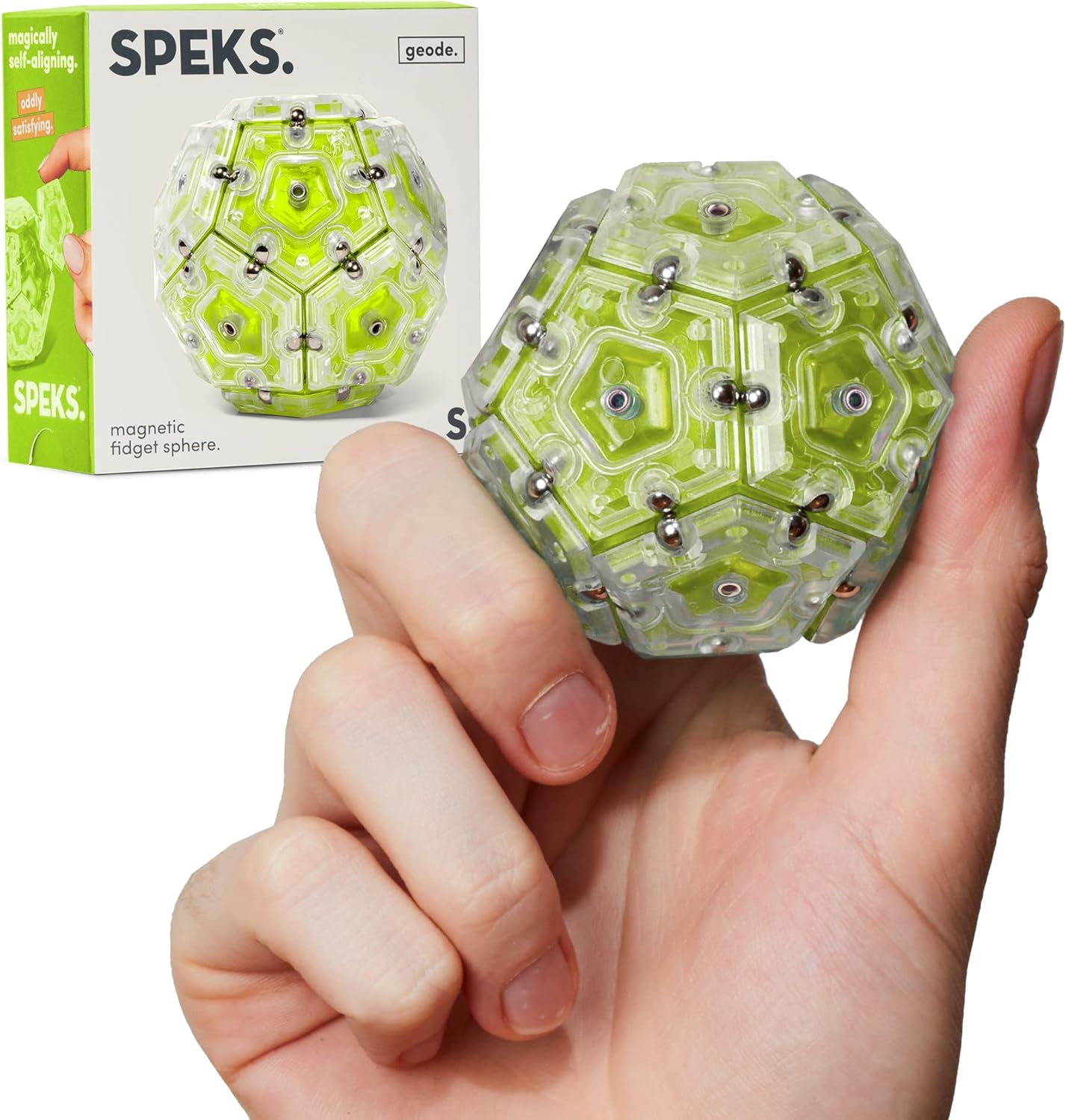 Speks Geode Sphere Magnetic Fidget Toy for Adults | Quiet Adult Sensory Toy for Stress Relief &