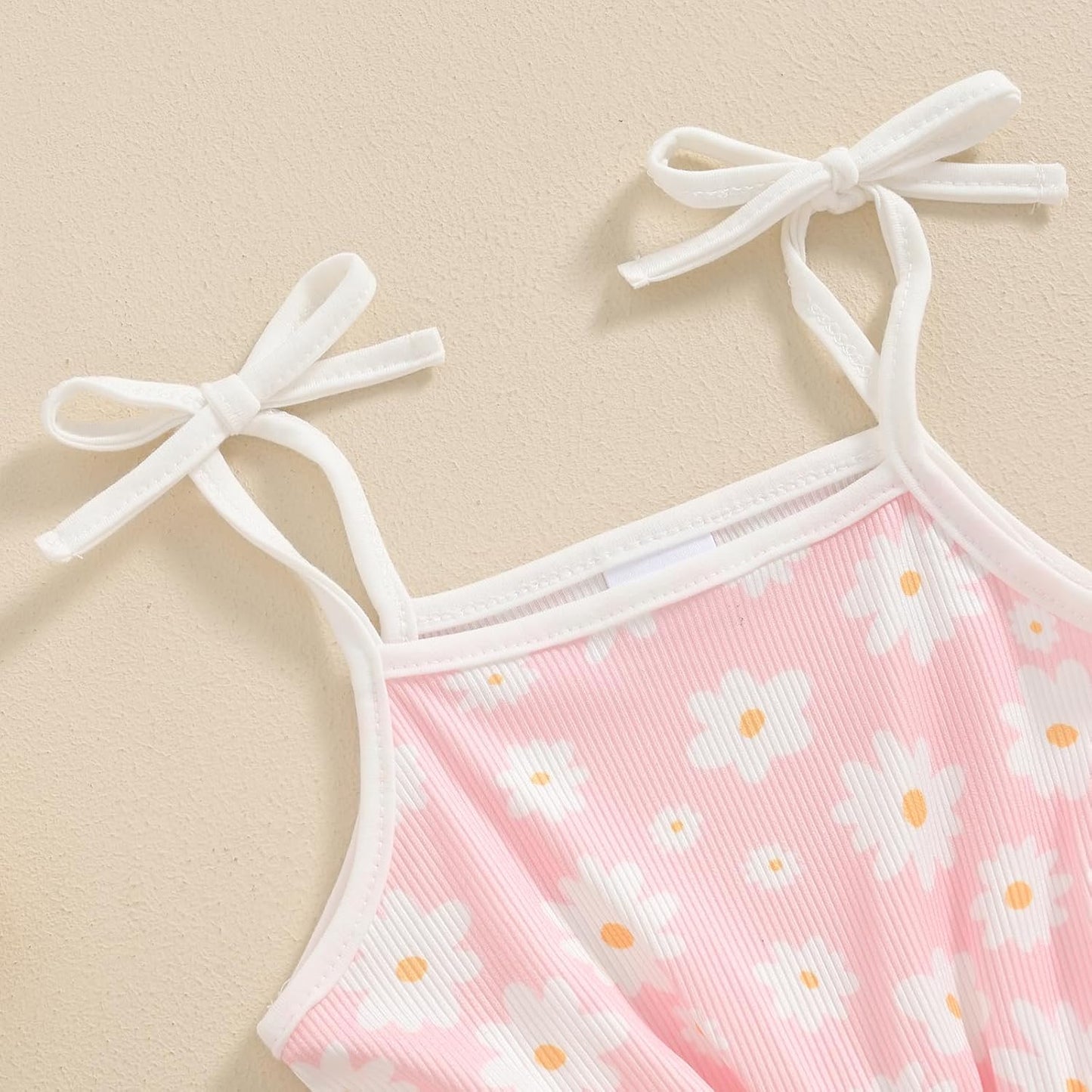 WZTYYDS Toddler Baby Girl Summer Clothes Floral Romper Tie-Up Strap Halter Jumpsuit Infant Summer