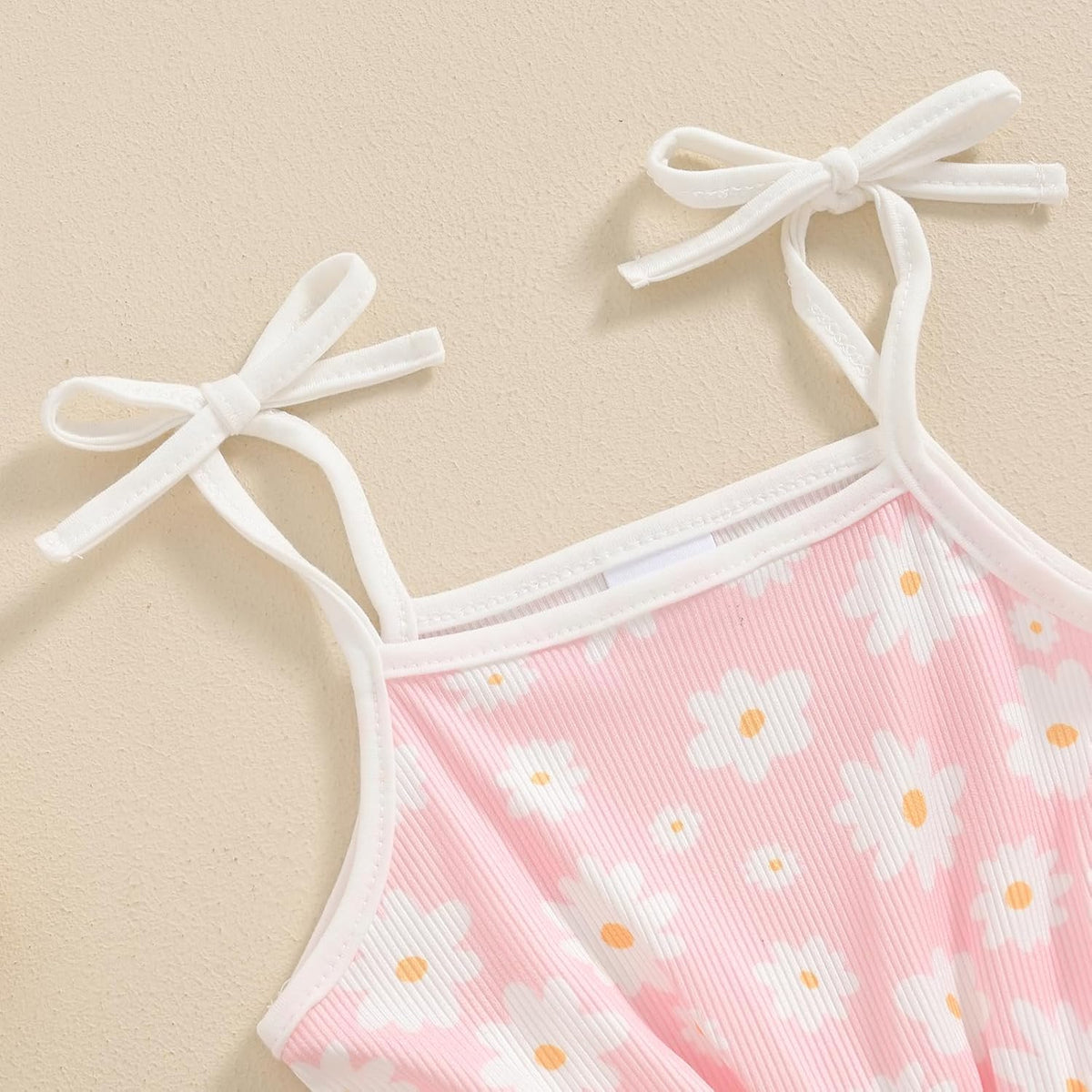 WZTYYDS Toddler Baby Girl Summer Clothes Floral Romper Tie-Up Strap Halter Jumpsuit Infant Summer