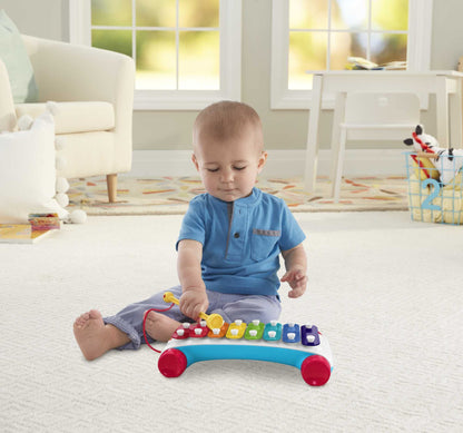 Fisher-Price Toddler Pull Toy, Classic Xylophone Pretend Musical Instrument with Mallet for
