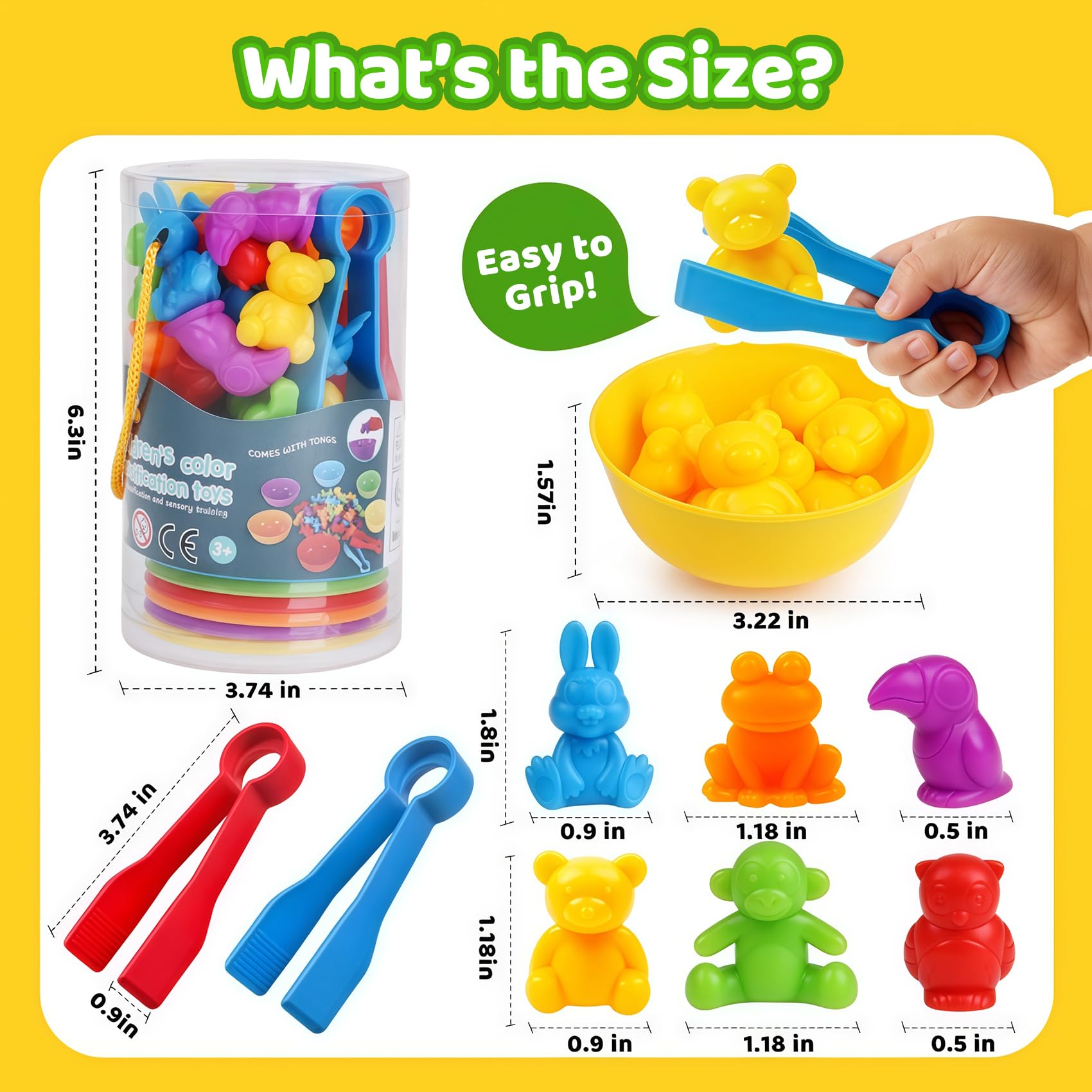 Counting Animals Color Sorting Matching Games with Sorting Bowls Montessori Sensory Early