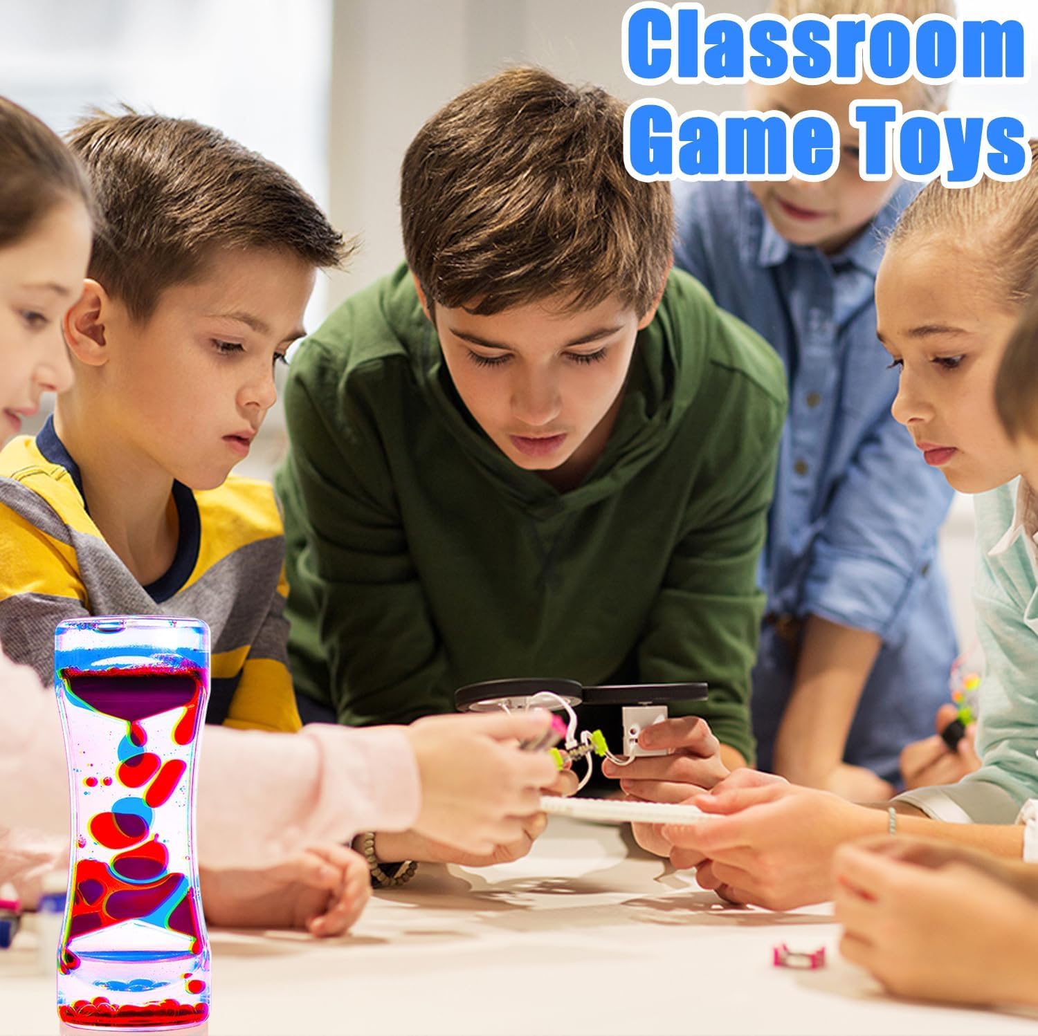 Liquid Motion Bubbler Sensory Toys, 12 Pack Liquid Timer Desktop Colorful Hourglass Liquid Bubbler