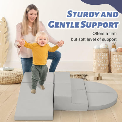 6-Piece Soft PU Leather Toddlers Climbing Toys, Baby Foam Climbing Blocks for Kids 3, Baby Climbing