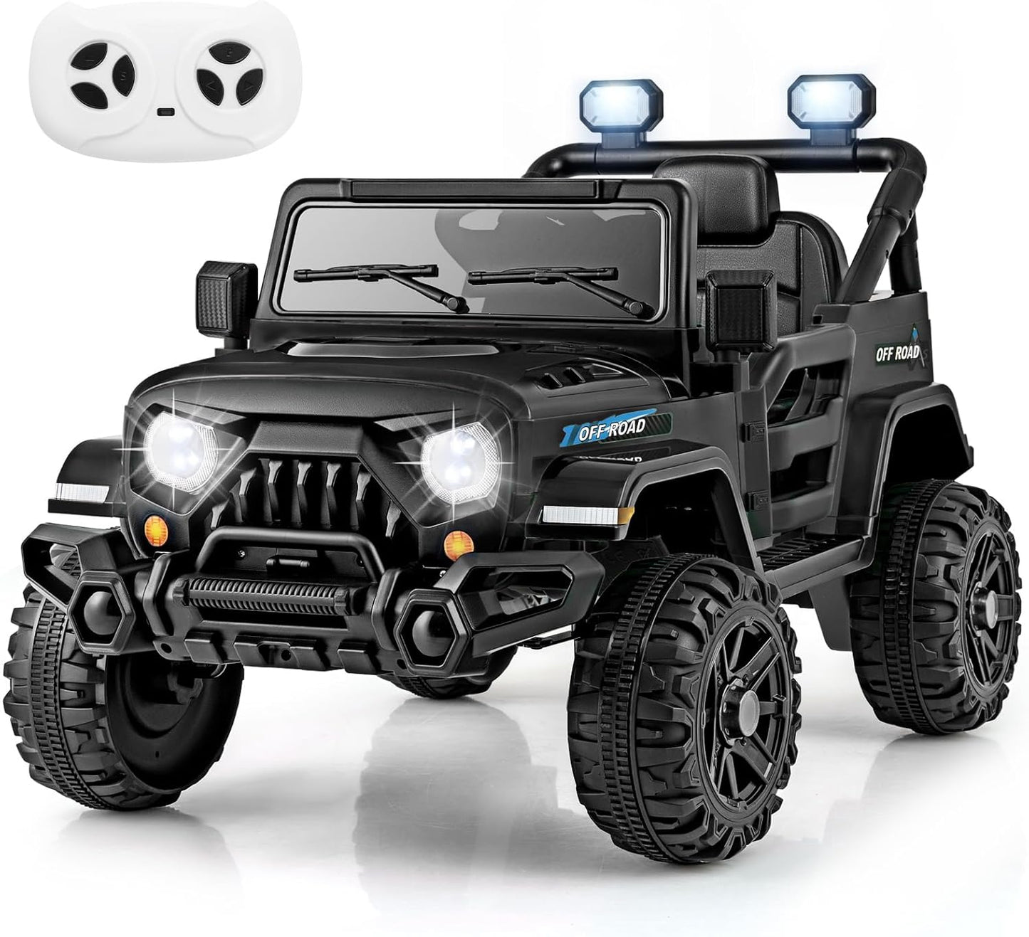 Costzon 12V Kids Ride on Truck Car, Electric Vehicle w/Remote Control, Threaded Wheels, 3 Speeds