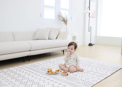 Baby Care Play Mat (Large, Nordic Trails - Tribal) 82'' x 55'' Original One-Piece Reversible