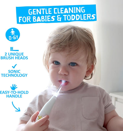 Jack N' Jill Kids Tickle Tooth Sonic Electric Toothbrush and Replacement Head, LED Brush Head with