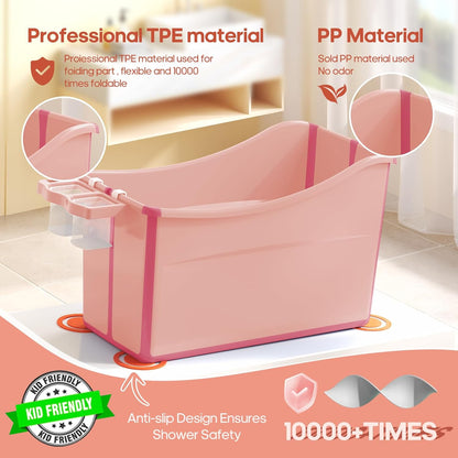 Collapsible Baby Bathtub Foldable Bathtub for Toddler Portable Large Foldable Bath Tub Bathtub for