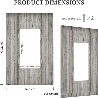 Decorative Outlet Covers Farmhouse Rustic Grey Barn Door Wood 1 Gang Single Rocker Light Switch