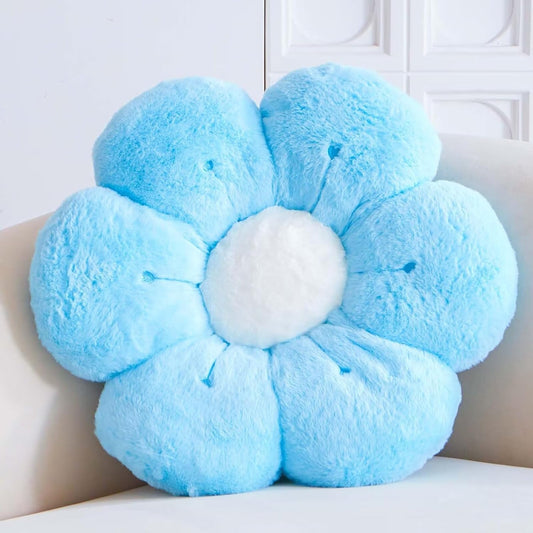 Flower Pillow, Cute Flower Shaped Decorative Pillow, Soft Rabbit Fur Daisy Pillow Home Decor Floor