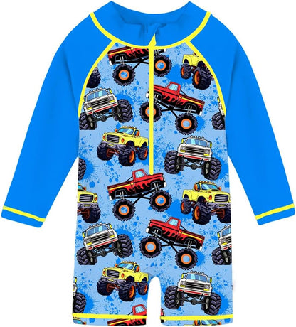 Funnycokid Baby Swimsuit Boy Toddler Bathing Suit Rash Guard UPF 50+ Swimwear 6 Months-4T